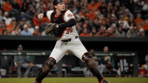 Adley Rutschman in action for the Baltimore Orioles