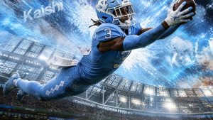 North Carolina Tar Heels wide receiver making a diving catch
