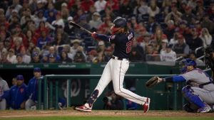 James Wood batting for the Washington Nationals against the Phillies