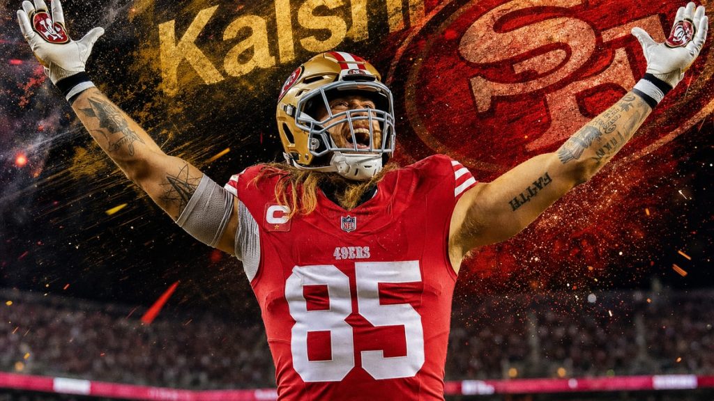 George Kittle celebrating for the San Francisco 49ers