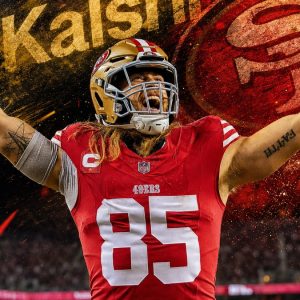 George Kittle celebrating for the San Francisco 49ers